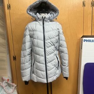 Women's Nautica Gray Hooded Puffer Jacket